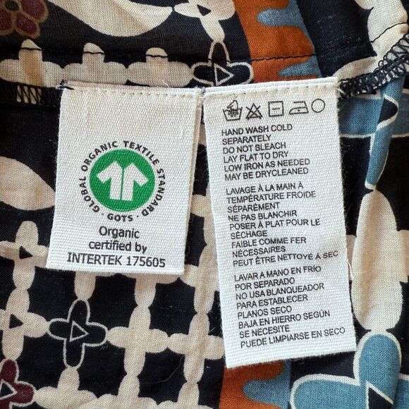 NWT Cleobella Edith Long Sleeve Blouse in Deco Black Blue Orange Cream Size S - Picture 9 of 13